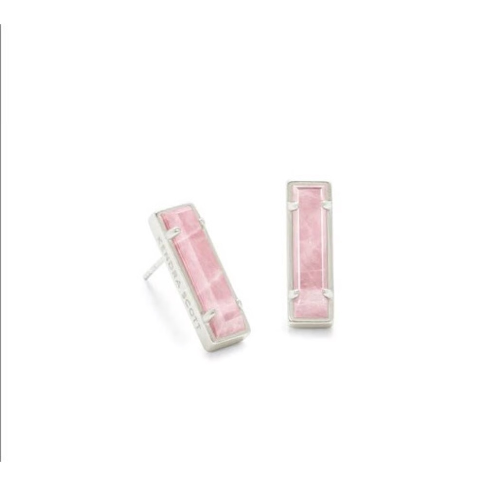 KENDRA SCOTT Pink Bar Earrings - KS Lady in Rose Quartz